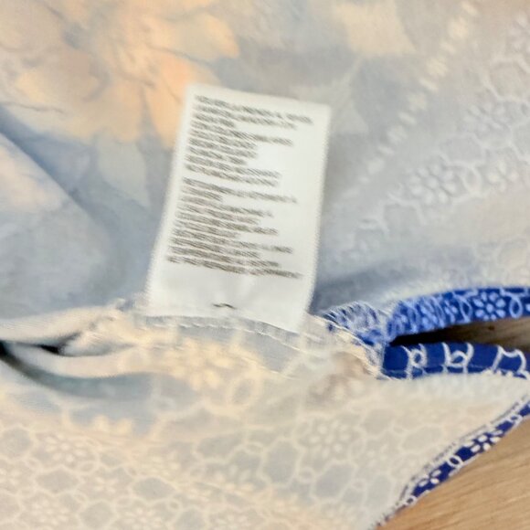 Alfred Dunner Womens Top Size PXL Fresh Start Chevron Floral Split Neck Summer - Picture 12 of 13